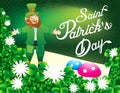 Happy St Patrick day Background with clover