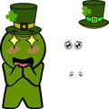 Happy St patrick day cartoon kawaii expresions set pack illustration Royalty Free Stock Photo