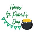 Happy St. Patrick day greeting card template. Feeling lucky Saint Patricks day