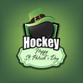 Happy St. Patrick day and hockey puck