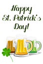 Happy St. Patrick`s Day! - three beers - isolated on white background