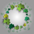 Happy St. Patrick's Day card. Lucky clovers. Vector illustration Royalty Free Stock Photo