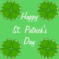 Happy St. Patrick's Day with cloverleaves