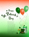 Happy St. Patrick`s Day,colorful background with gift