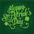 Happy St. Patrick`s Day hand drawn lettering design vector illustration. Royalty Free Stock Photo