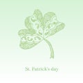 Happy St. Patrick`s Day Pub Party Invitation. Shining Four leaf clover. Typographic Template for Text.