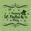 Happy St. Patrick`s Day Typhography With Background