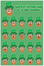 Happy St Patrick\'s Days With set of face expression people character cartoon Royalty Free Stock Photo