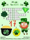 Happy St Patrick's day colorful crossword vector illustration