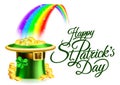 Leprechaun Hat Rainbow Happy St Patricks Day Sign