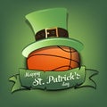 Happy St. Patricks day and basketball ball