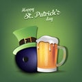 Happy St. Patricks day and bowling ball Royalty Free Stock Photo