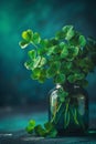 Happy St.Patricks Day. Composition with clover leave Royalty Free Stock Photo