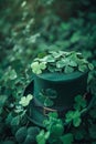 Happy St.Patricks Day. Composition with clover leave Royalty Free Stock Photo