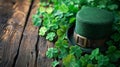 Happy St.Patricks Day. Composition with clover leave Royalty Free Stock Photo