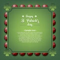 Happy St. Patricks day. Frame with cricket balls