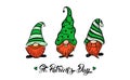 Happy St. Patricks Day funny gnomes. Logos and emblems for invitations, cards. Vector illustration