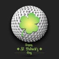 Happy St. Patricks day and golf ball Royalty Free Stock Photo