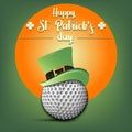 Happy St. Patricks day and golf ball Royalty Free Stock Photo