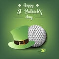 Happy St. Patricks day and golf ball Royalty Free Stock Photo