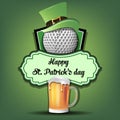 Happy St. Patricks day and golf ball Royalty Free Stock Photo