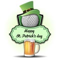 Happy St. Patricks day and golf ball Royalty Free Stock Photo