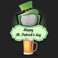 Happy St. Patricks day and golf ball Royalty Free Stock Photo