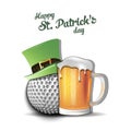 Happy St. Patricks day and golf ball Royalty Free Stock Photo