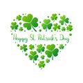 Happy St. Patricks Day vector heart on white background