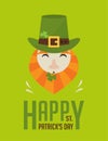 Happy St. Patricks day. Irish man with beer, St. Patricks Day design