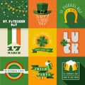 Happy St Patricks day label illustration Royalty Free Stock Photo