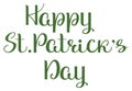 Happy St. Patricks Day lettering ornate calligraphy text greeting card