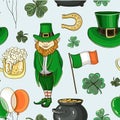 Happy st.Patricks day pattern Royalty Free Stock Photo