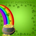 Happy St Patricks Day Pot of Gold End of Rainbow Royalty Free Stock Photo