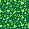 Happy St. Patricks Day Seamless Pattern Shamrock Green Background Royalty Free Stock Photo