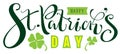 Happy St. Patricks day text for greeting card Royalty Free Stock Photo