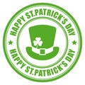 Happy St Patrick`s Day vector round label