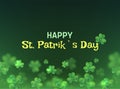 Happy St Patriks day banner element with shamrock leaf's. Royalty Free Stock Photo