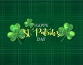 Happy St Patriks day banner element with shamrock leaves. Royalty Free Stock Photo