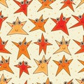 Happy star cartoon seamless pattern Royalty Free Stock Photo