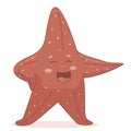 Happy Starfish standing and smile cartoon vector Royalty Free Stock Photo