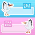 Happy Stork Banners or Stickers Set