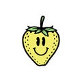 HAPPY STRAWBERRY ICON COLOR WHITE