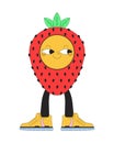 Happy strawberry sneakers 2D linear cartoon character