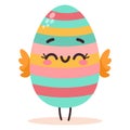Happy striped easter egg