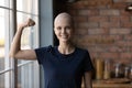 Happy strong cancer survivor winning fight for life