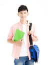 Happy student carrying books isolated Royalty Free Stock Photo