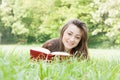 Happy student outdoors relaxed Royalty Free Stock Photo