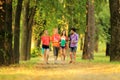 Happy students with books in the Park on a Sunny day. Royalty Free Stock Photo