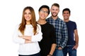 Happy students standing in a row Royalty Free Stock Photo